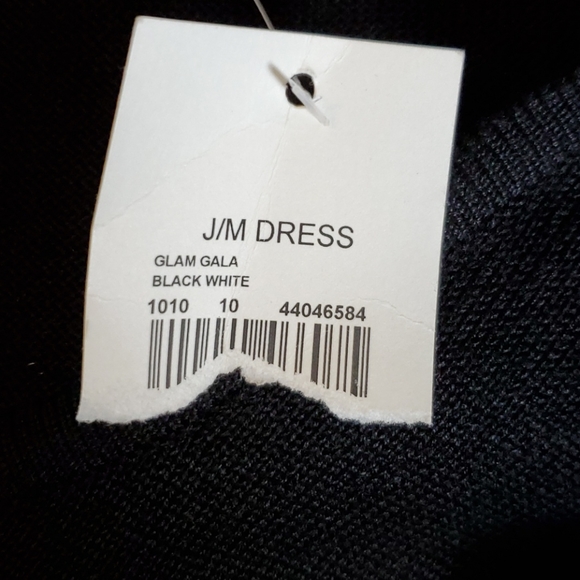 C est 1946 black knit dress pleated skirt, L - Picture 6 of 7